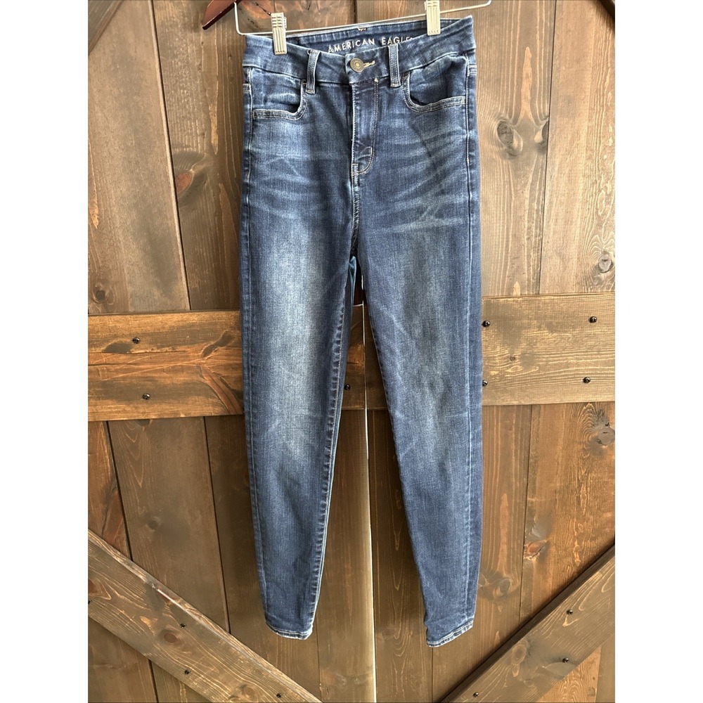 American Eagle‎ AE Next Level Stretch Curvy High Rise Jegging Dark Wash Size 0